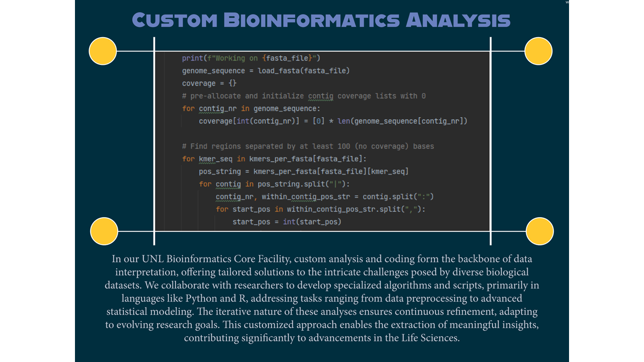 Feature of custom bioinformatics analysis 